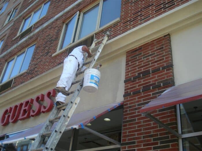 Professional exterior painting services in NYC - commercial building before and after painting