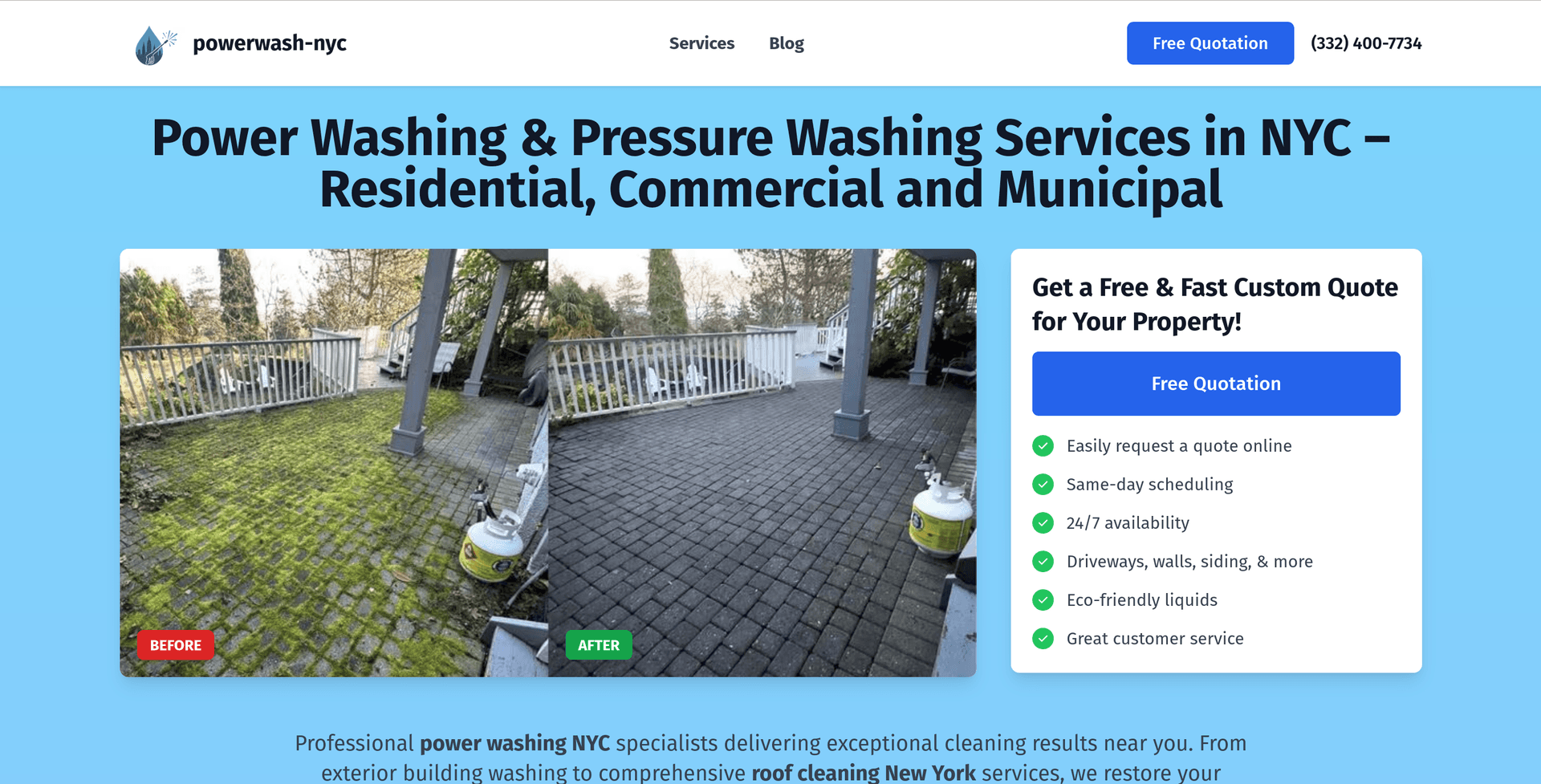 Powerwash-NYC Logo - Top power washing company in New York City with fastest response times and comprehensive cleaning services